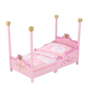 lot 3971 image: Kids Cot Kidkraft Princess Toddler Cot - PinkPurple