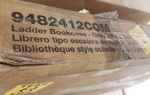 lot 8100 image: Gray Ladder Bookcase- 2 Per Box