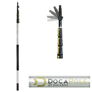 lot 8118 image: DocaPole 6 - 24 foot Extension Pole Multi-Purpose Telescopic Pole for Window Cleaning, Gutter Cleaning, Hanging Christmas Lights Bulb Changer and Paint Roller Telescoping Pole