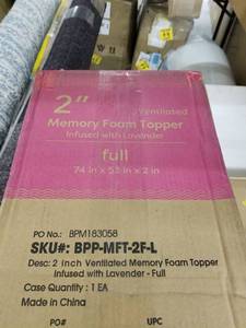 lot 8140 image: Best Price Mattress Full Mattress Topper - 2 Inch Memory Foam Bed Topper With
