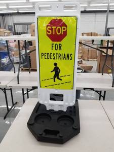 lot 8152 image: Stop For Pedestrians Sign