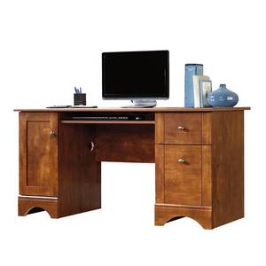 lot 8206 image: Computer Desk - Brushed Maple - Sauder, Brown