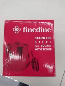lot 1043 image: Finedine Brushed Stainless Steel Double-walled Ice Bucket With Lid, Compact Ice