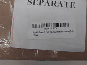 lot 1047 image: Franklin Brass 2 Pack Clothes Rack Heavy Duty NOT INSPECTED OUT OF BOX