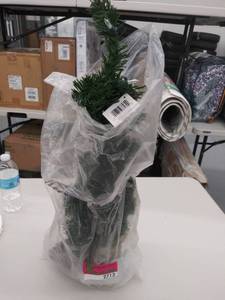 lot 2713 image: Lighted Christmas Pine Tree 23 Inches High With Battery Operated Timer An...