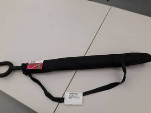 lot 2757 image: Inverted C Handle Umbrella By Arcos Blue Plaid