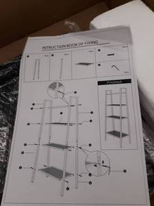 lot 2794 image: 4 tier metal ladder bookshelf bookcase