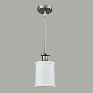 lot 2870 image: Modern Pendant Light Glass Hanging Lamp for Kitchen Island, Brushed Nickel