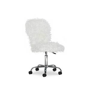lot 2886 image: Faux Flokati Armless Office Chair White - Linon