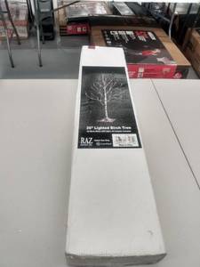 lot 2945 image: Raz Imports 36 Lighted Faux Birch Tree With Led Lights Timer Christmas Holiday