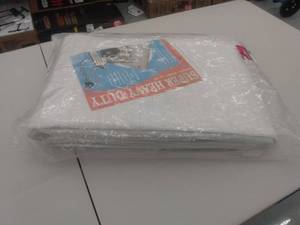 lot 2982 image: Heavy Duty Tarps Waterproof 12mil - Reversible White Brown Vinyl Tarp -12x16