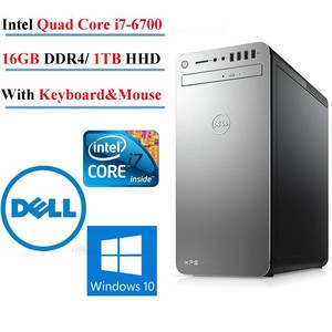 lot 1 image: Dell XPS 8910 Special Silver Desktop - Intel i7-6700 6th Gen Quad-Core Skylake up to 4.0 GHz, 16GB DDR4 Memory, 1TB SATA Hard Drive, 2GB Nvidia GTX 750Ti, DVD Burner, Windows 10