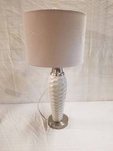 lot 1016 image: Lot of 2 White Pitted Table Lamps