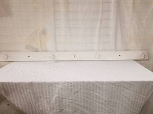 lot 6020 image: White Wall Bracket with Hooks