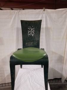 lot 6024 image: Lot of 4 Wooden Green Chairs