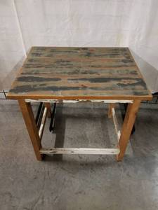 lot 6030 image: Wooden Side Table with Vintage Stress Look