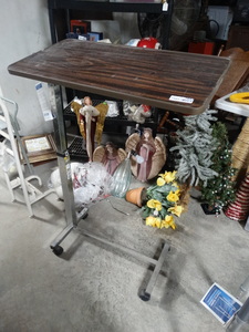 lot 7891 image: Drive medical deluxe adjustable overbed table on wheels- New w tags- $182.85