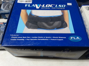 lot 7922 image: FLA medical- Flav-Loc LSO spinal orthosis belt- New in box- Size-S- Retails $325