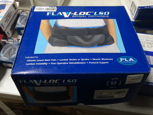 lot 7923 image: FLA medical- Flav-Loc LSO spinal orthosis belt- New in box- Size-M- Retails $325