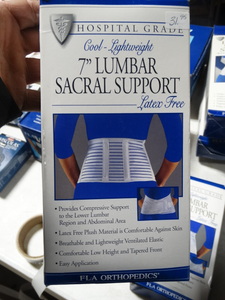 lot 7924 image: Hospital grade 7 lumbar sacral support- New in box- Size-S