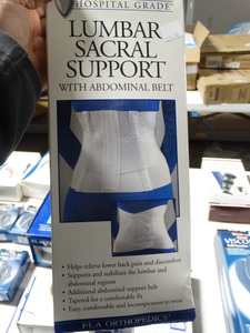 lot 7926 image: Hospital grade lumbar sacral support w abdominal belt- New in box- Size-S