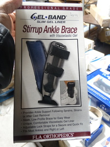 lot 7931 image: Gel-Band stirrup ankle brace- New in box- Size-Univ