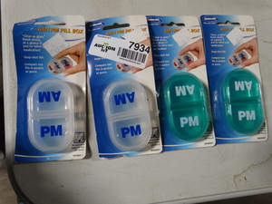 lot 7934 image: 4 new ampm pill boxes