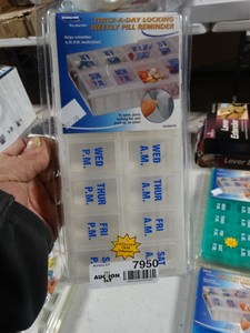 lot 7950 image: Twice a day locking weekly pill box
