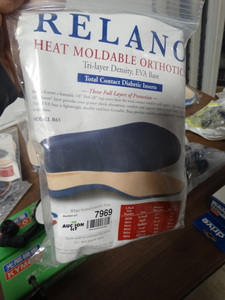 lot 7969 image: Relano Heat moldable orthotics total contact diabetic insertsinsoles- 3 pairs-
