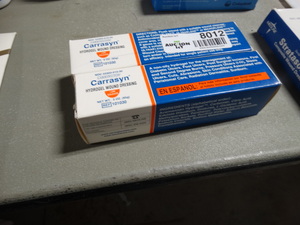 lot 8012 image: 2 boxes Carrasyn hydrogel wound dressing