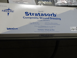 lot 8018 image: Box of Stratasorb composite wound dressing