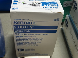 lot 8030 image: Box of Kendall curity gauze pads