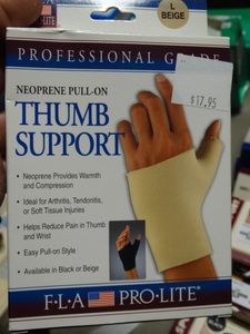 lot 8041 image: FLA Orthopedics Neoprene pull on thumb support- Size L- New in box