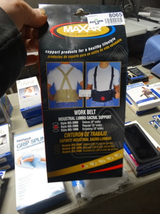 lot 8065 image: Maxar workbelt back support- New in box- Size-S