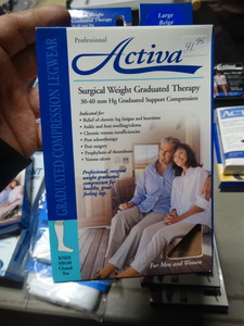 lot 8071 image: Activa graduated compression socks- New in box- Size-L