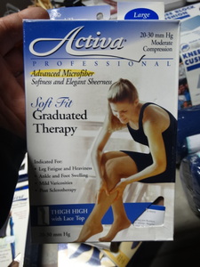 lot 8077 image: Activa graduated compression socks- New in box- Size-L