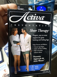 lot 8083 image: Activa graduated compression socks- New in box- Size-A