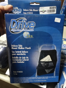 lot 8089 image: Drive Medical- deluxe side mount walker pouch-NEW in box