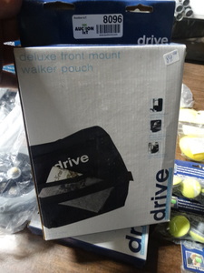 lot 8096 image: Drive Medical- deluxe front mount walker pouch-NEW in box
