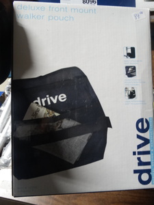 lot 8097 image: Drive Medical- deluxe front mount walker pouch-NEW in box