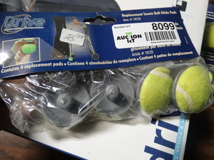 lot 8099 image: Drive Medical- replacement tennis ball glide pads-NEW in package