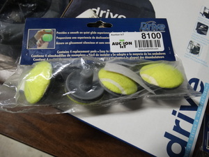 lot 8100 image: Drive Medical- replacement tennis ball glide pads-NEW in package