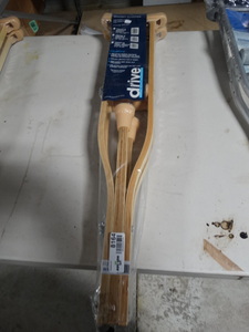 lot 8164 image: Drive Medical- wooden adjustable crutches-NEW in package