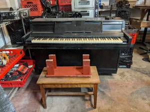 lot 5567 image: Wurlitzer Spinet Piano With Stools