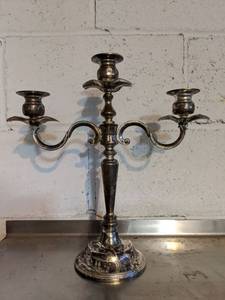 lot 5594 image: Assorted Cords, Three Arm Candelabra And Umbrella
