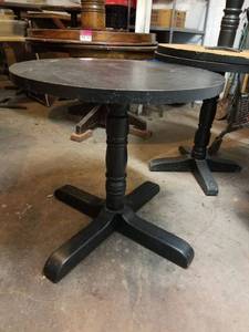 lot 5603 image: (3) 30in Black Wood Tables