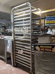lot 5665 image: Rolling Sheet Pan Rack Holds 21