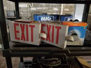 lot 5702 image: (2) Exit Signs, Recessed Light