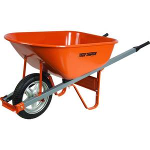 lot 5733 image: True Temper Carts & Wheelbarrows 6 cu. ft. Steel Wheelbarrow with Steel Handles and Flat Free Tire C6ORUT14