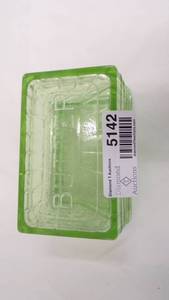 lot 5142 image: Uranium Glass Butter Dish